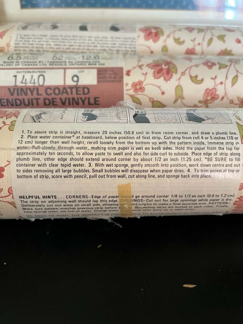 Vintage Waldec Pattern 1440 Vinyl Coated Floral Wallpaper Lot of 3 - Picture 6 of 8